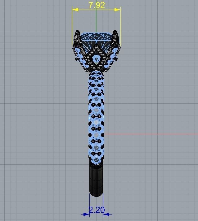 Engagement ring 3D print model_12