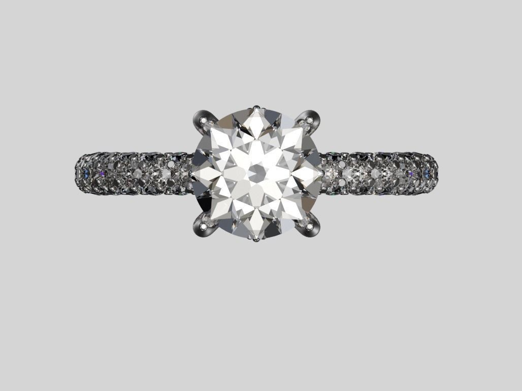 Engagement ring 3D print model_5