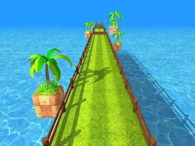 Endless Runner-Racing Game Scene Low-poly 3D model