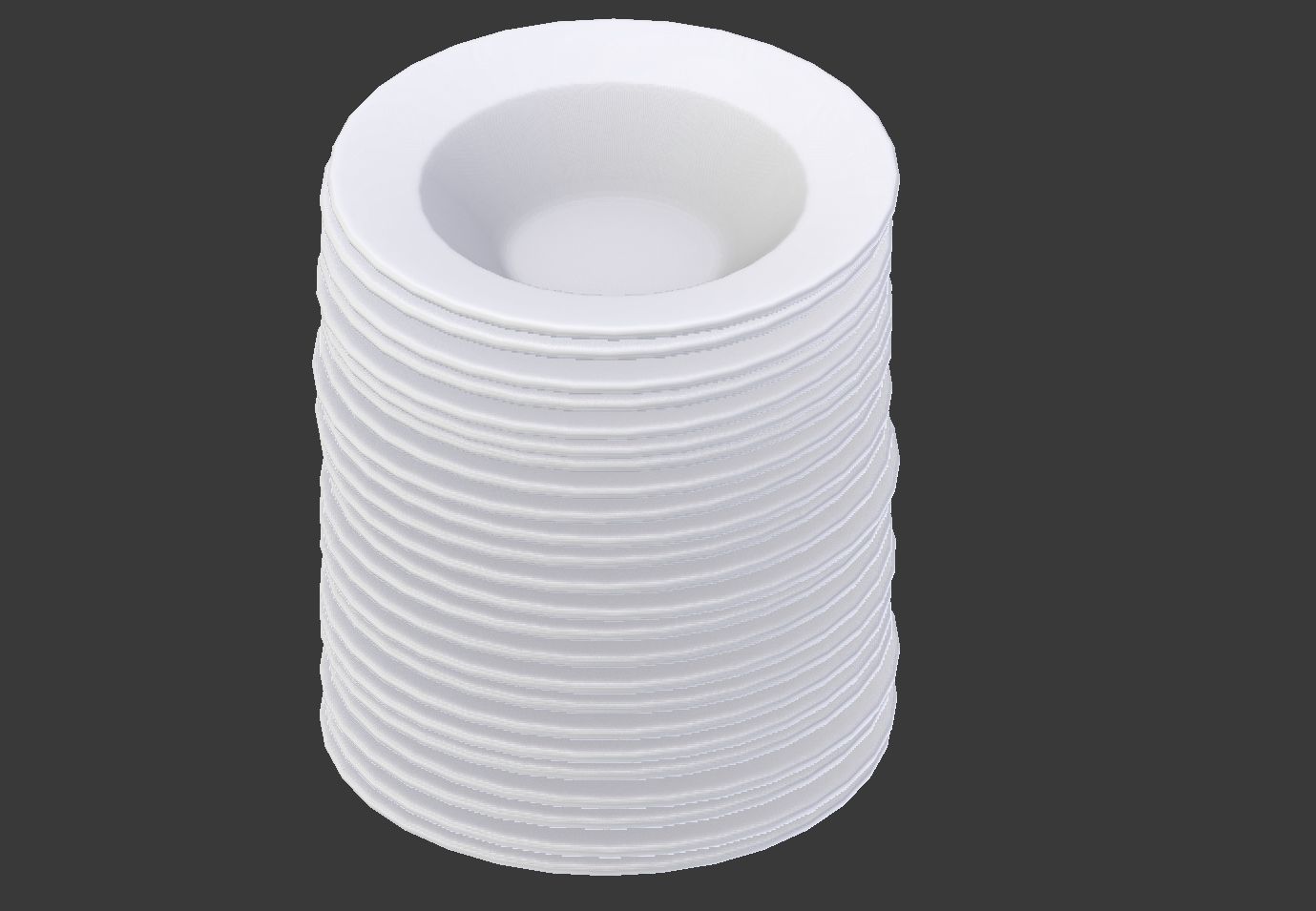 Plates Pack of 24 - Soup Bowls 3D model_4