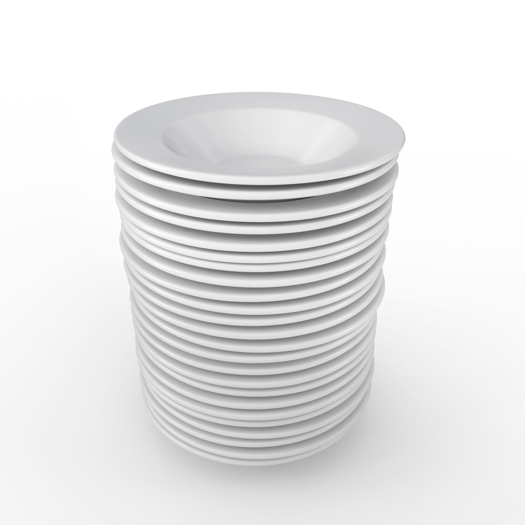 Plates Pack of 24 - Soup Bowls 3D model_1