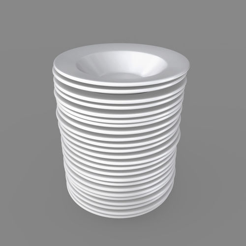 Plates Pack of 24 - Soup Bowls 3D model