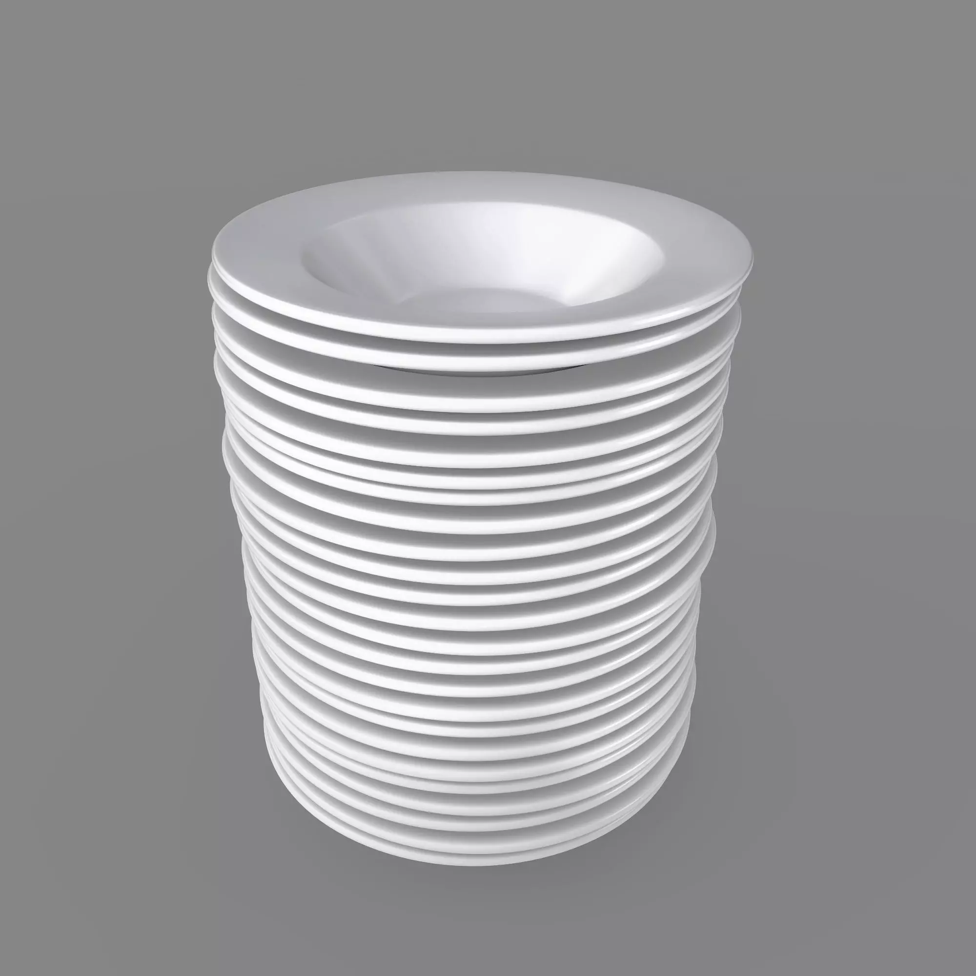 Plates Pack of 24 - Soup Bowls 3D model_0