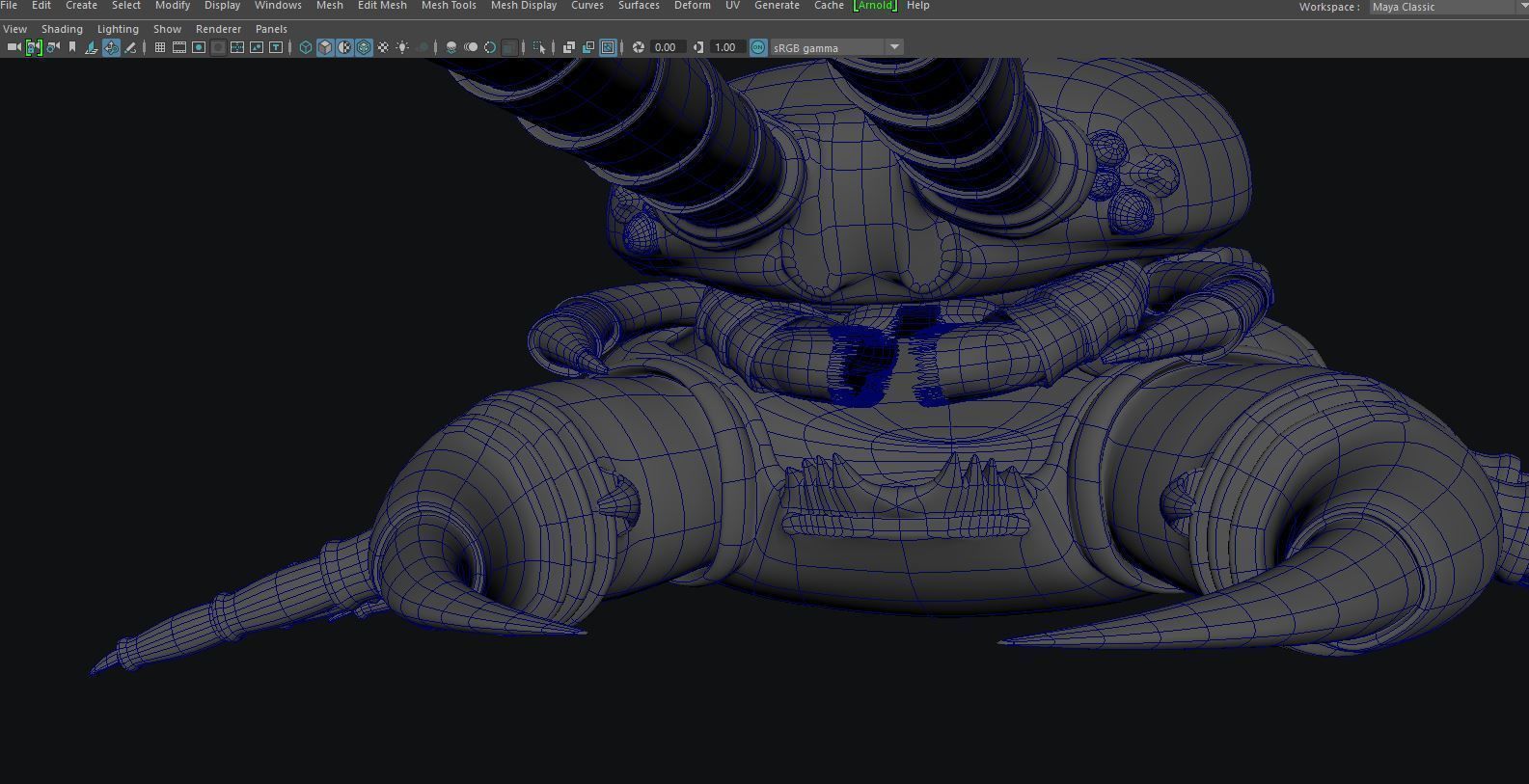 centipede 3d model alien creature with lot of claws 3D model_9