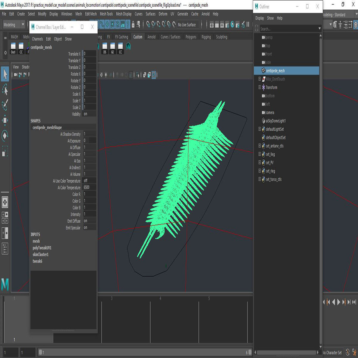 centipede 3d model alien creature with lot of claws 3D model_8