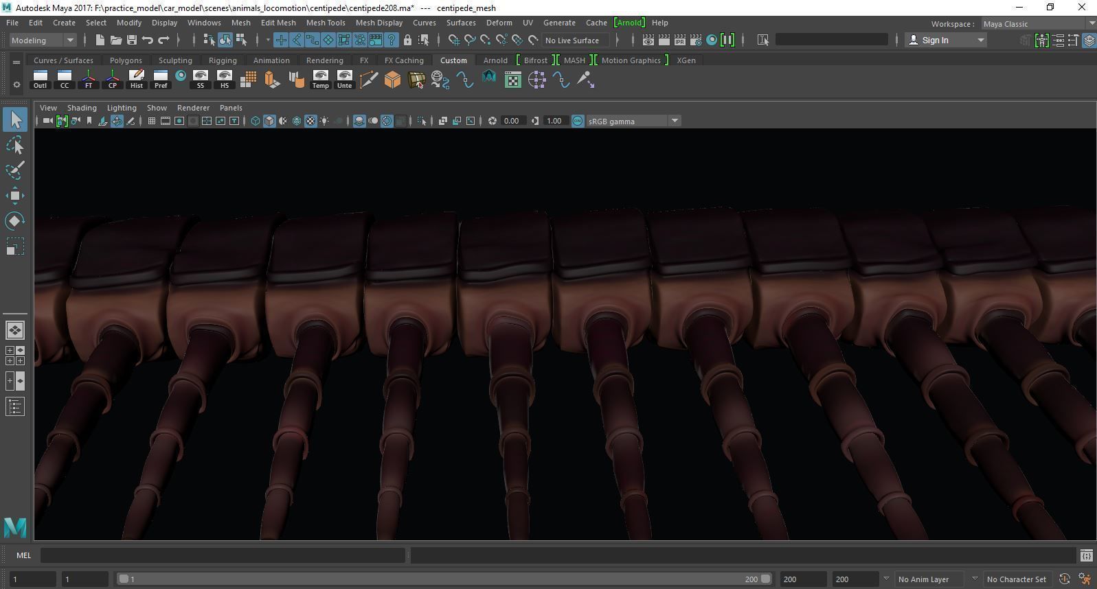 centipede 3d model alien creature with lot of claws 3D model_17