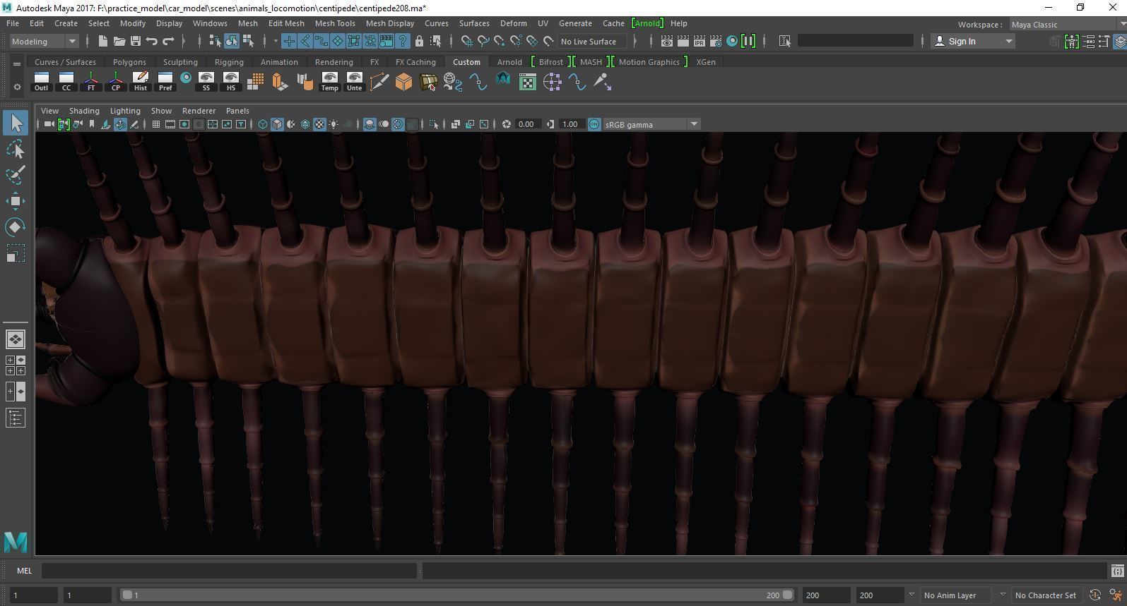 centipede 3d model alien creature with lot of claws 3D model_18