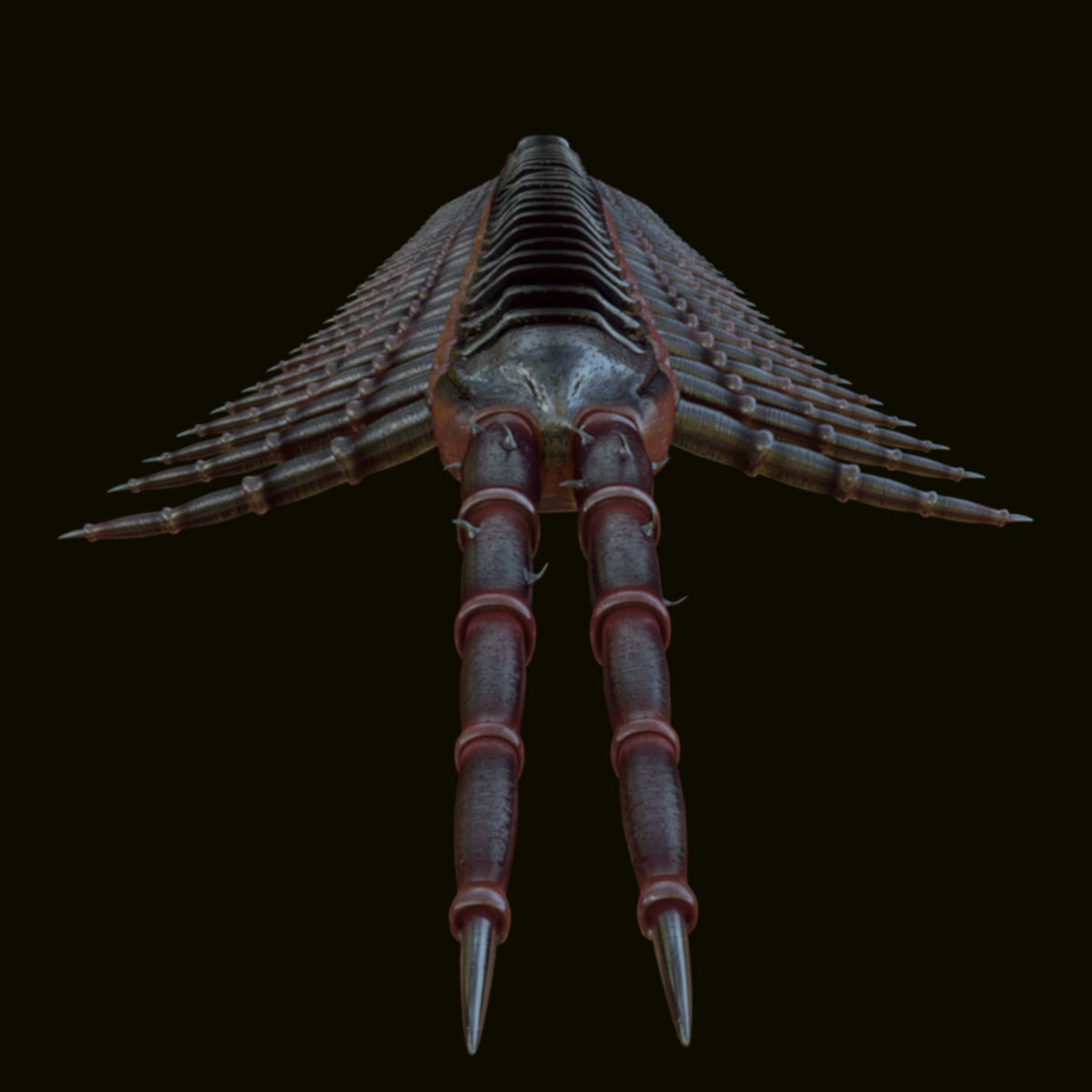 centipede 3d model alien creature with lot of claws 3D model_2