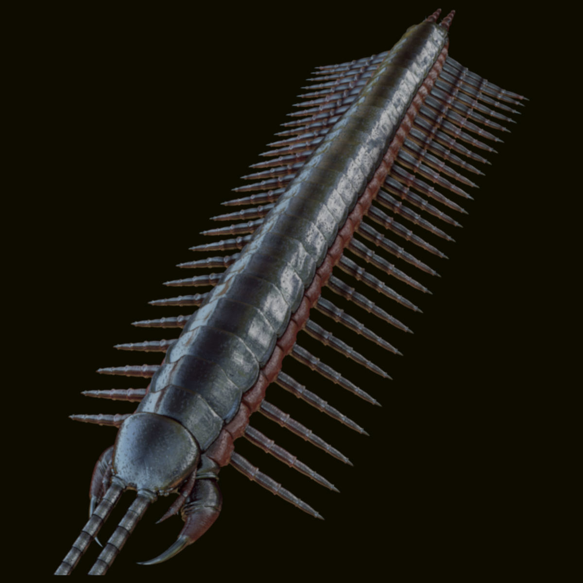 centipede 3d model alien creature with lot of claws 3D model_3