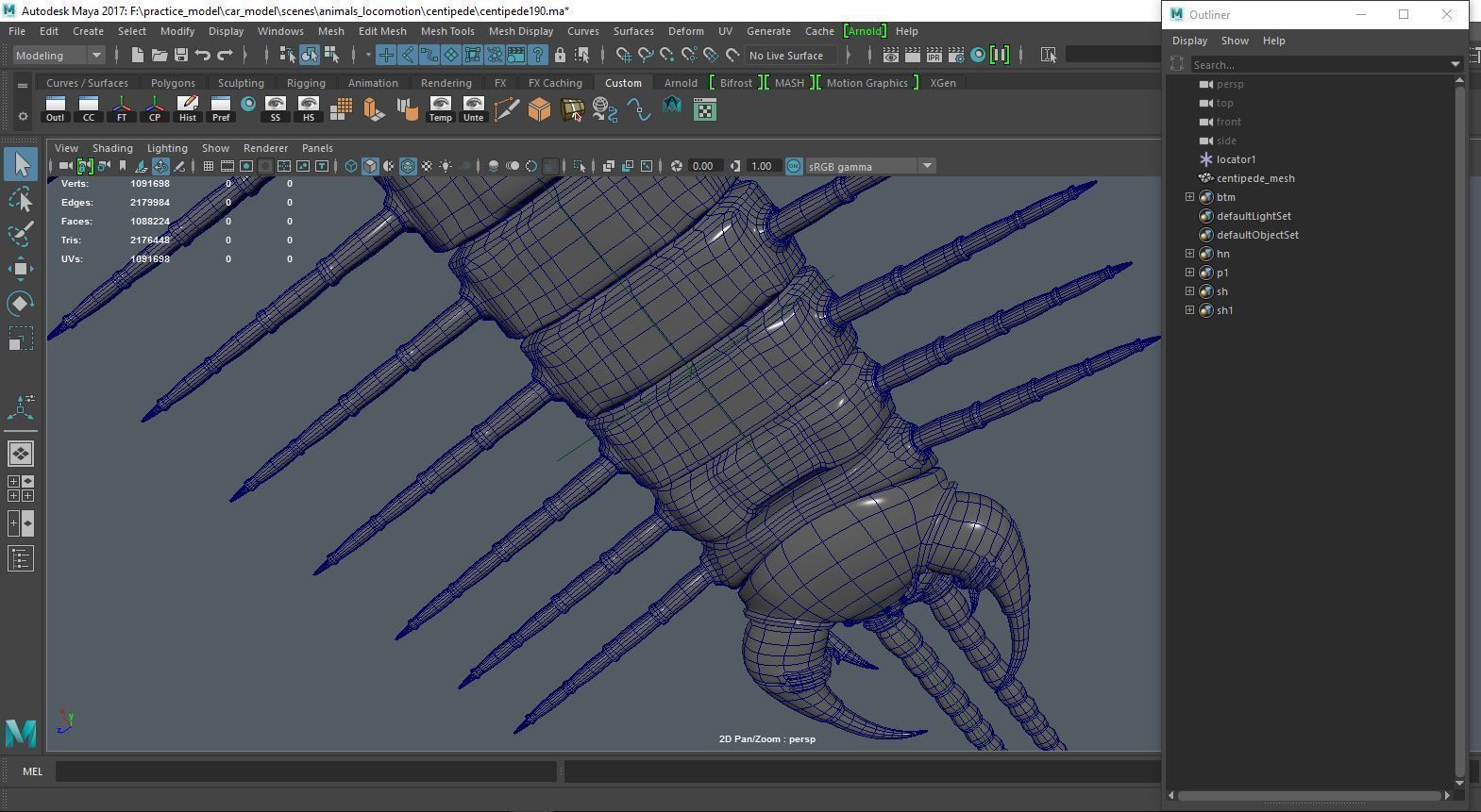 centipede 3d model alien creature with lot of claws 3D model_10