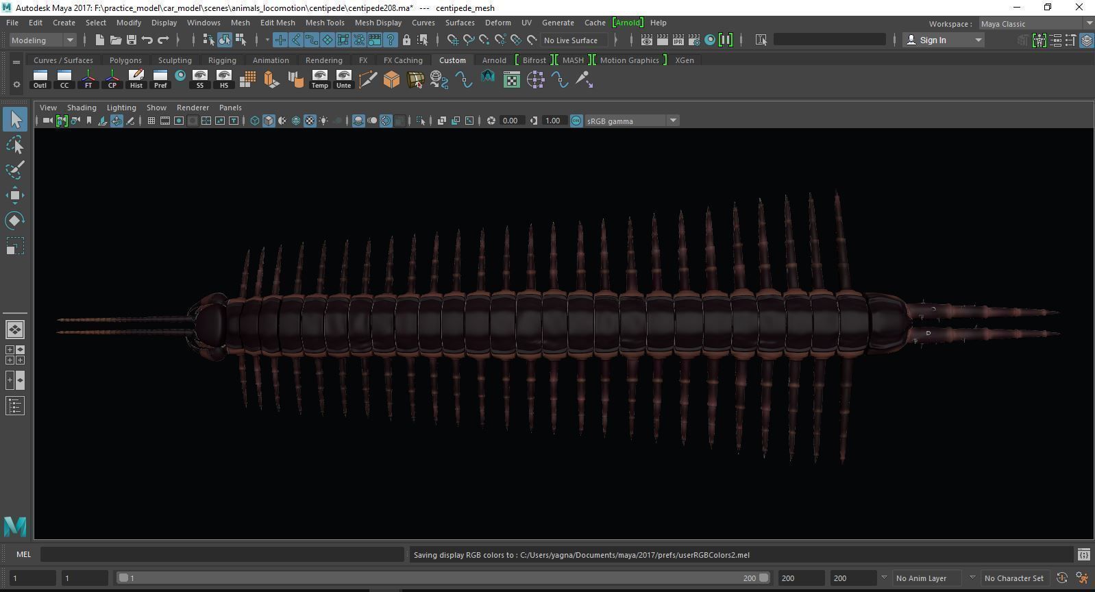 centipede 3d model alien creature with lot of claws 3D model_14