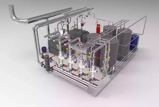 Industrial Boiler Room 3D model