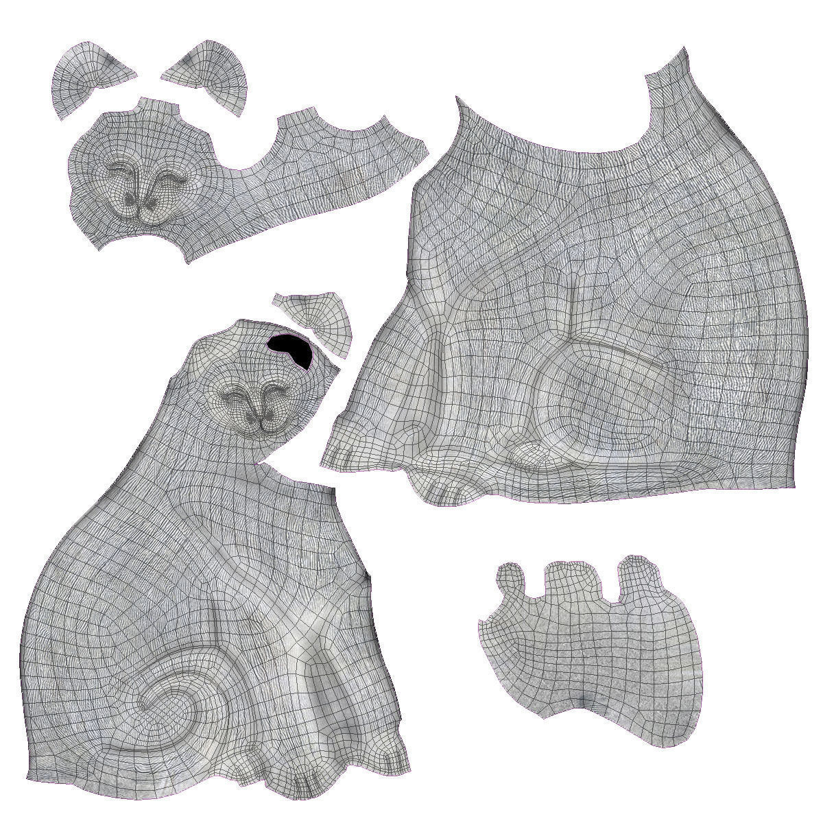 Happy couple cats Low-poly 3D model_6