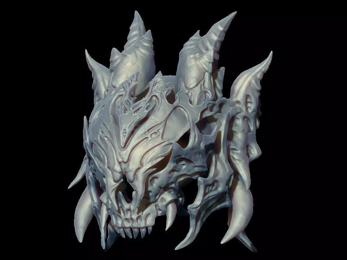 Skull head armor 3D model_0