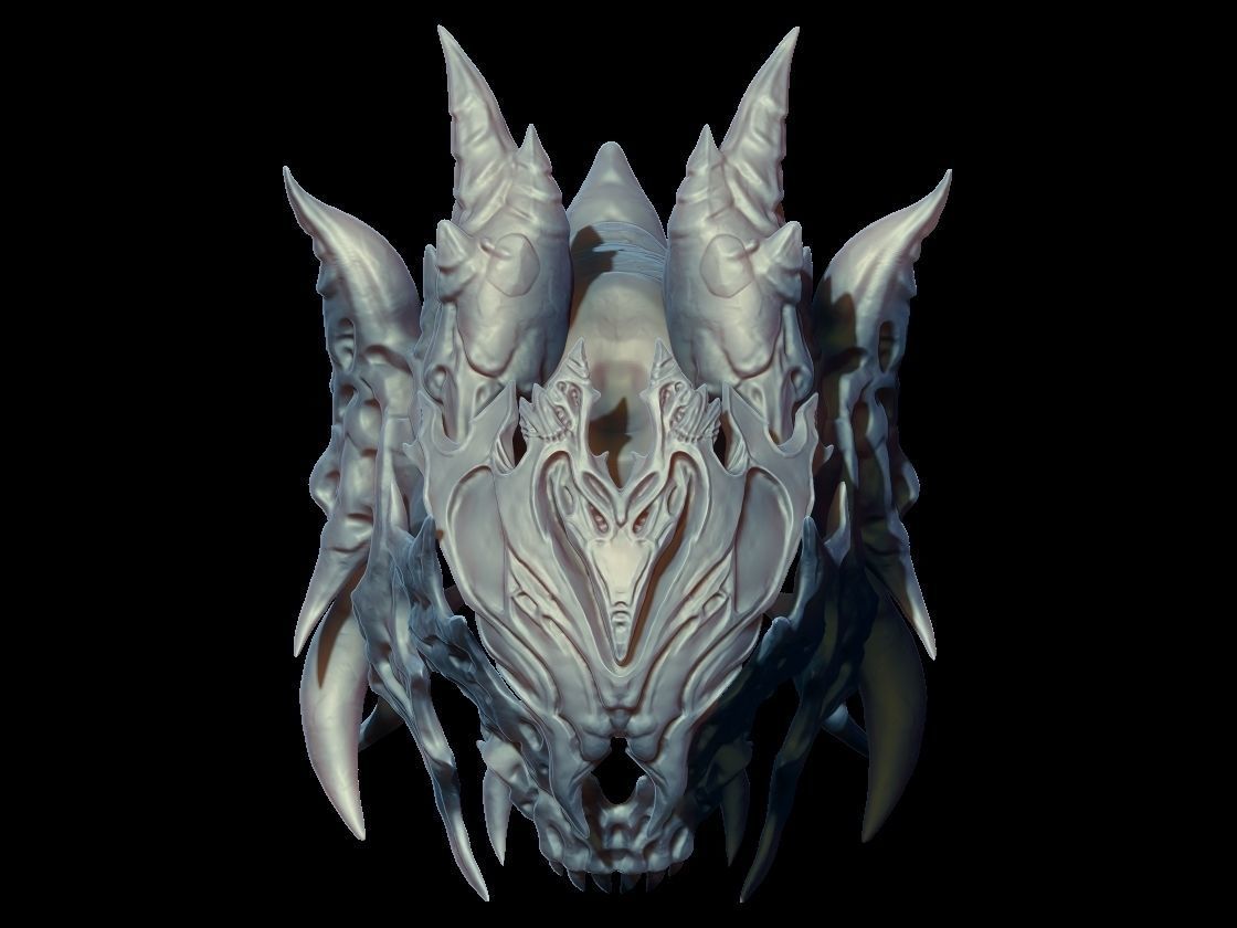 Skull head armor 3D model_4