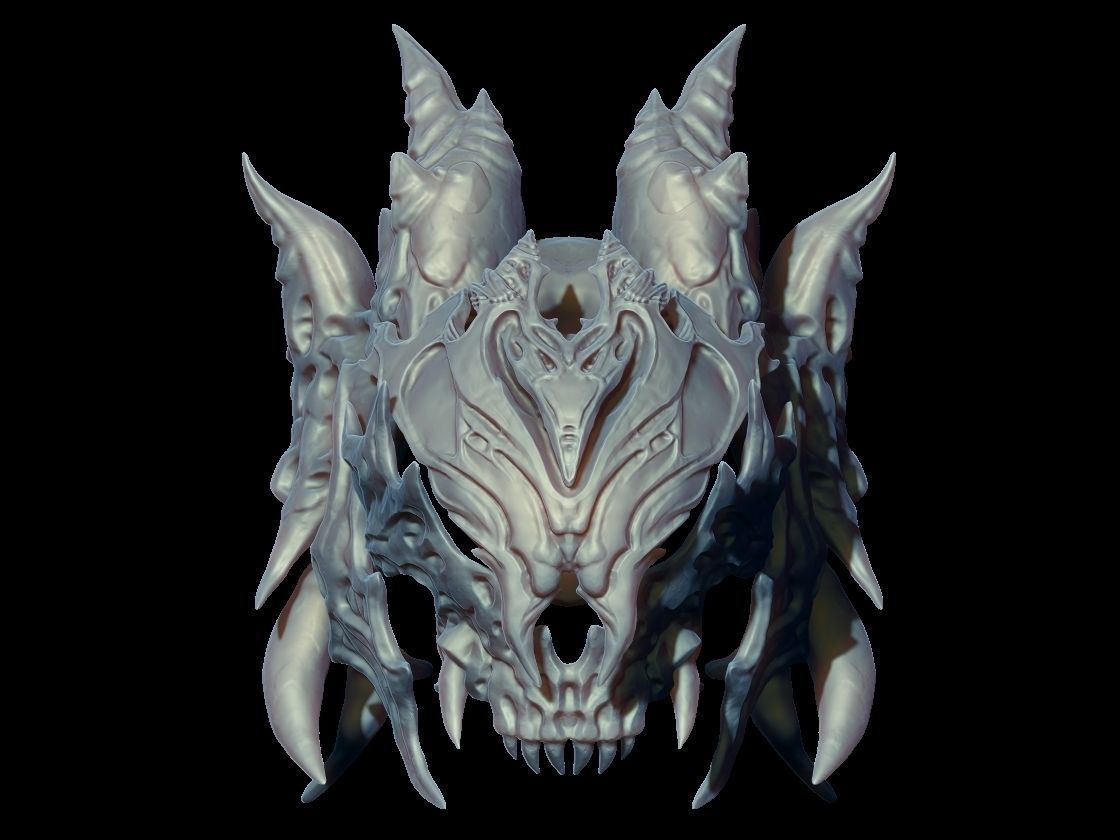 Skull head armor 3D model_3