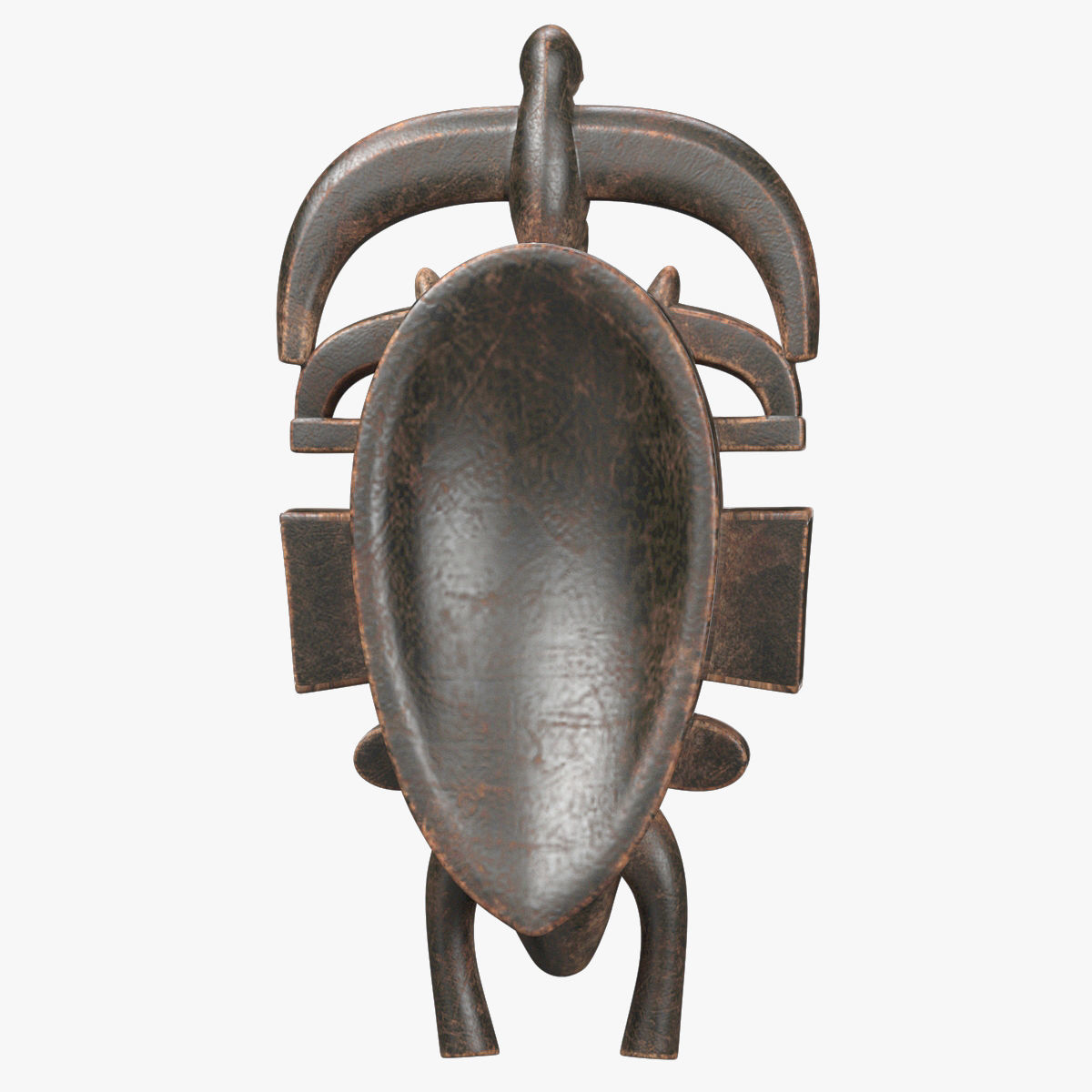 African masks Senufo Bird Low-poly 3D model_5