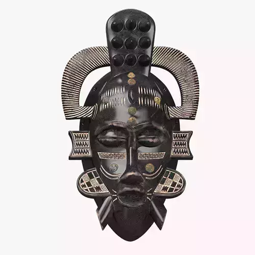 African masks Senufo Porcupine Low-poly 3D model