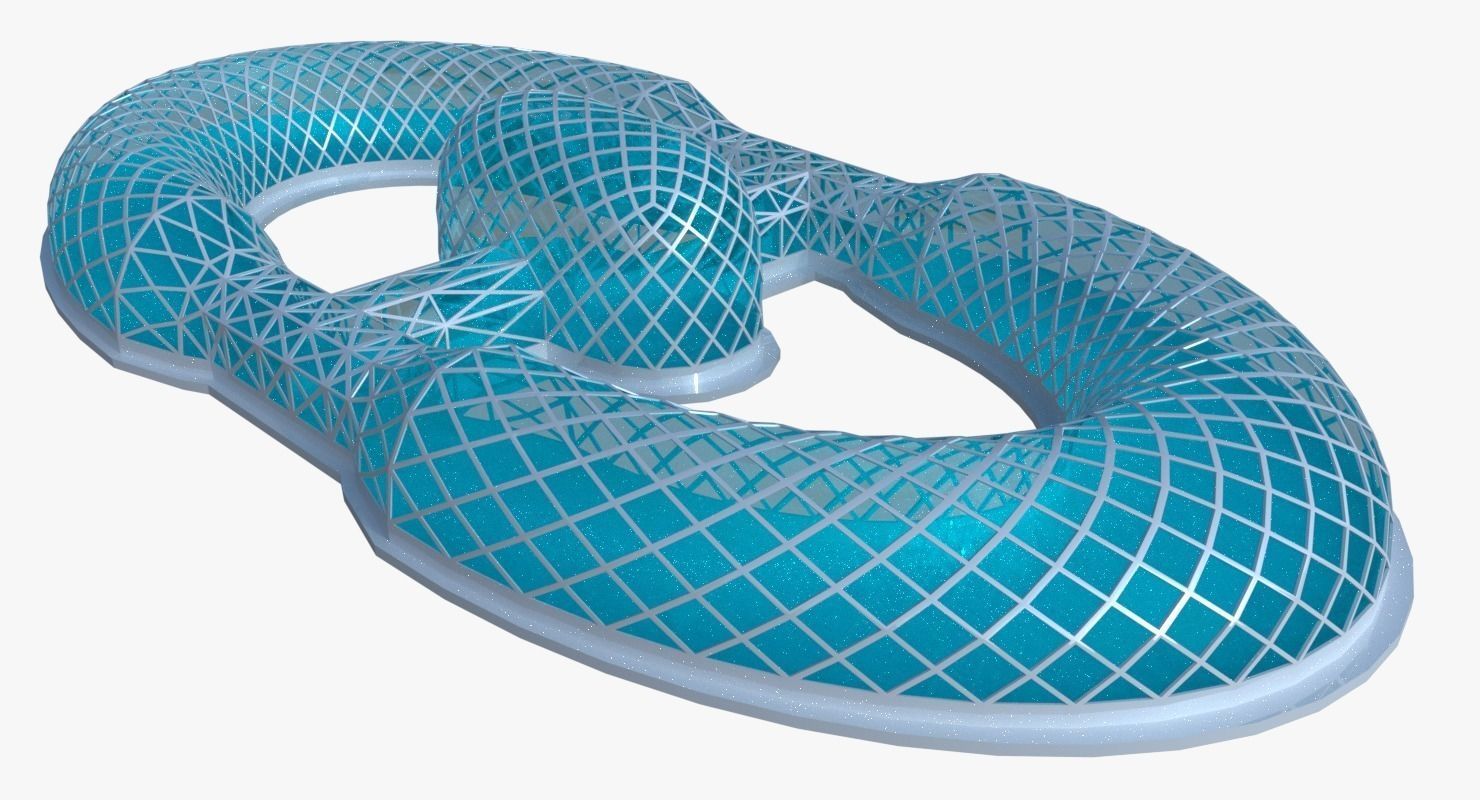 Dome with corridors 3D model_0