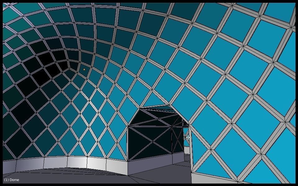 Dome with corridors 3D model_8