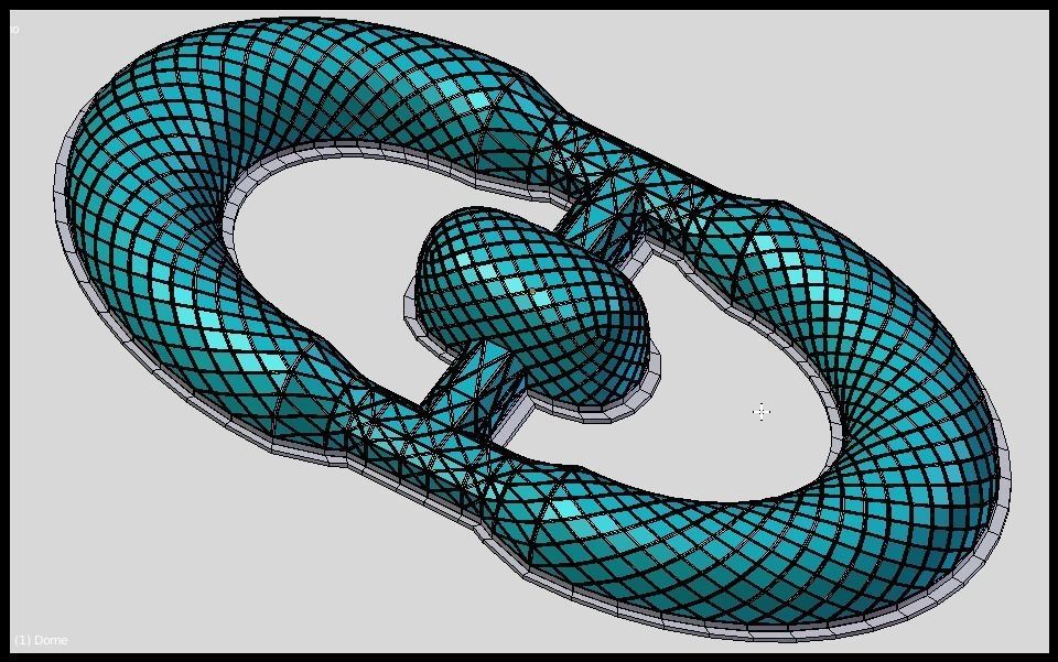 Dome with corridors 3D model_4