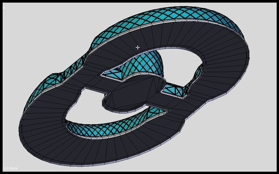 Dome with corridors 3D model_9