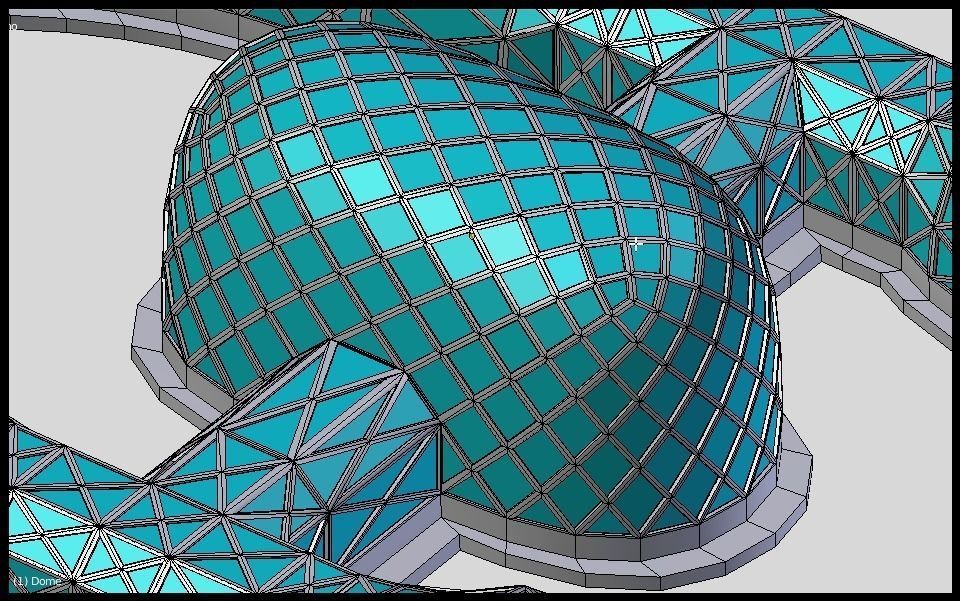 Dome with corridors 3D model_7