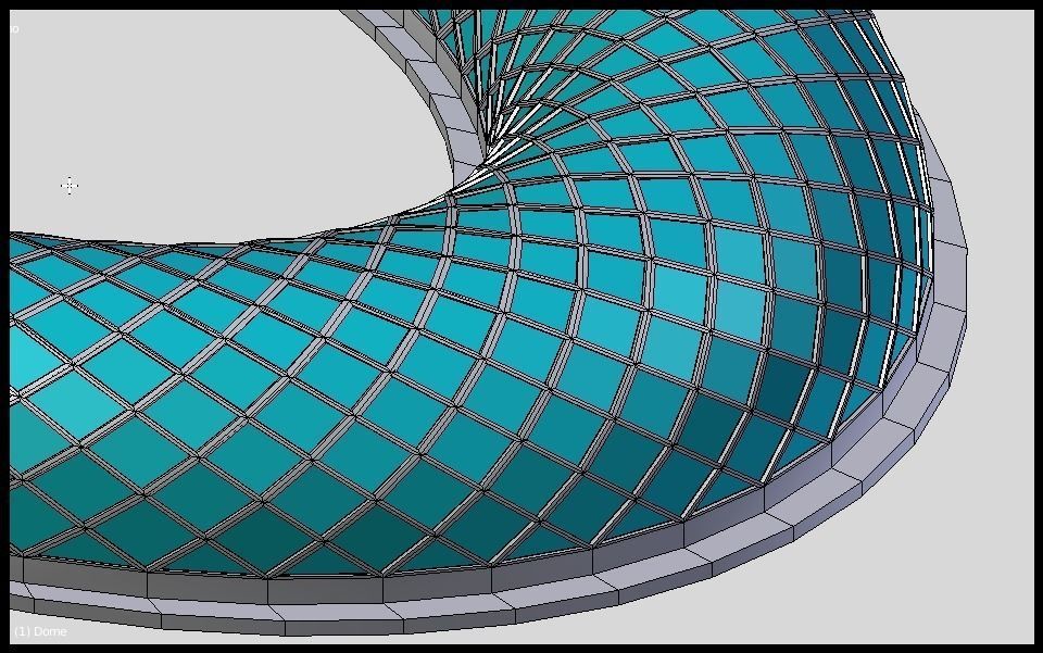 Dome with corridors 3D model_5