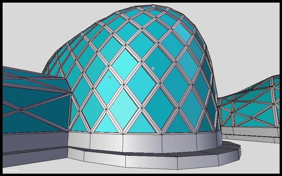 Dome with corridors 3D model_6