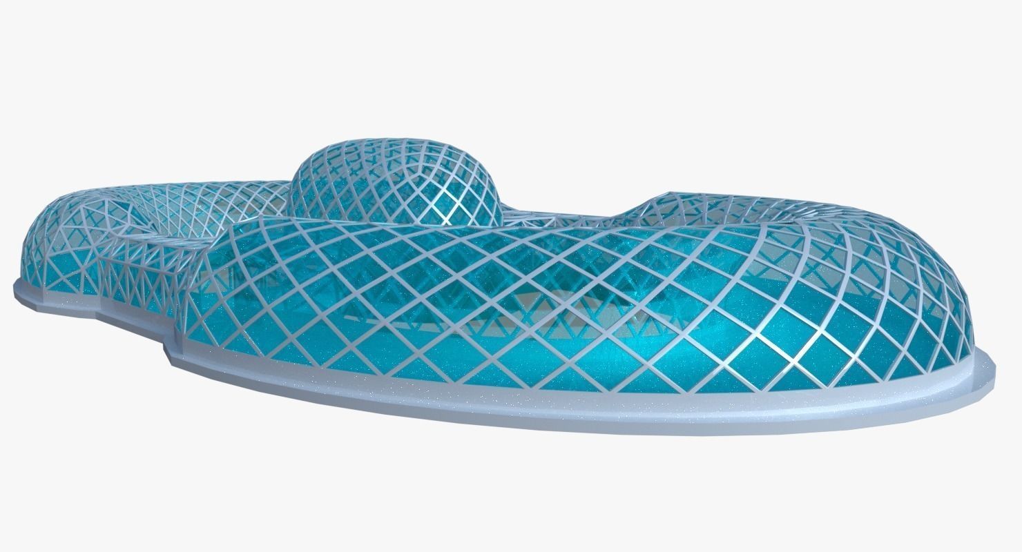 Dome with corridors 3D model_1