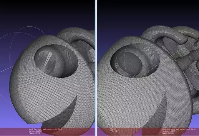  Fish Bone Wall Hanger - with Flat Eye Free 3D print model