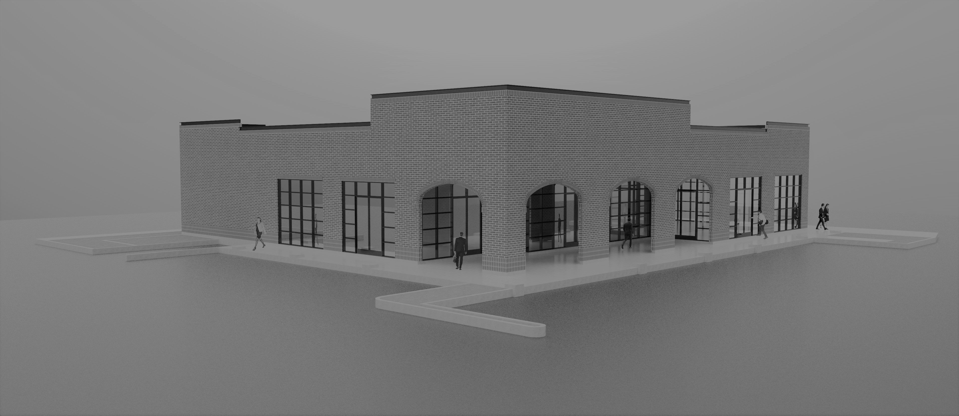 Commercial building contemporary industrial modern style 3D model_7