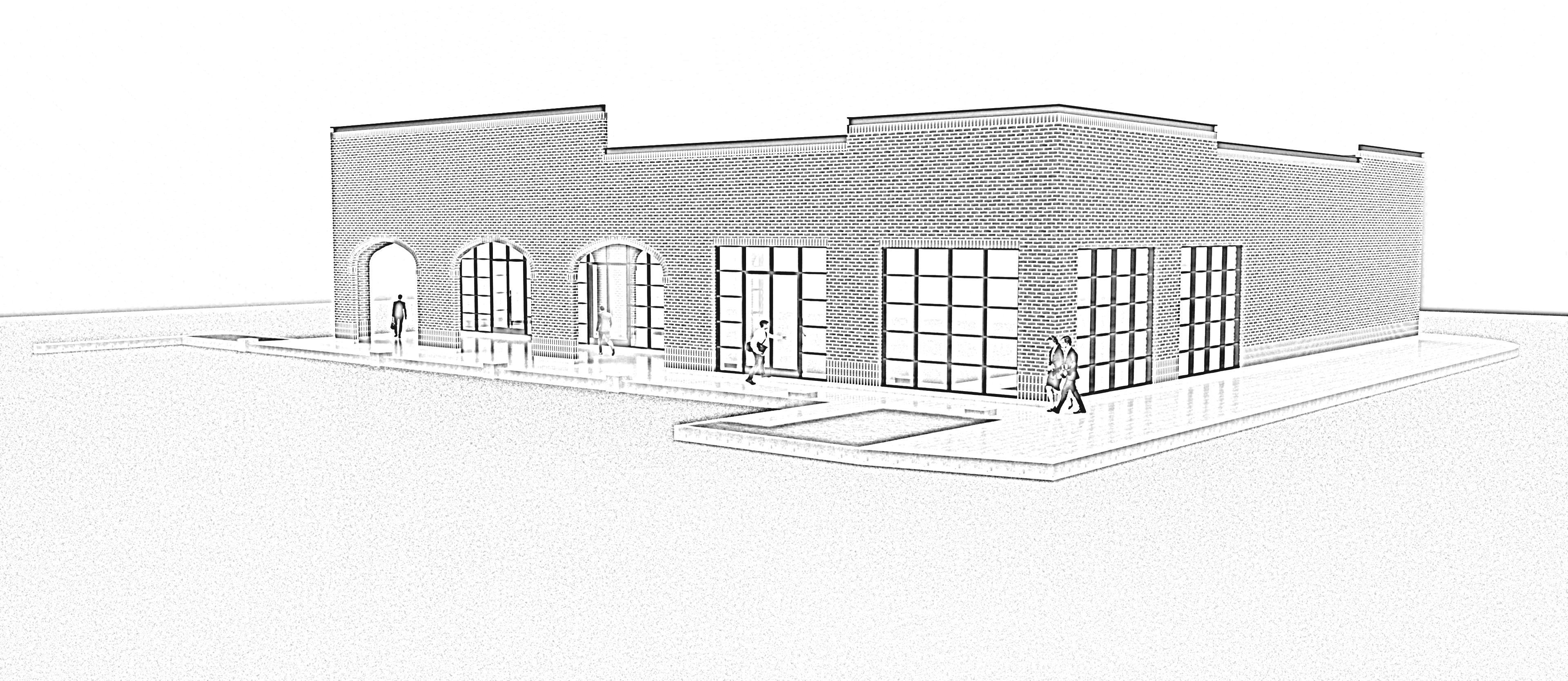 Commercial building contemporary industrial modern style 3D model_8