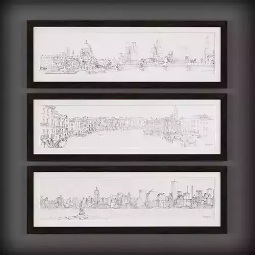 Picture Frames VR Low-poly 3D model