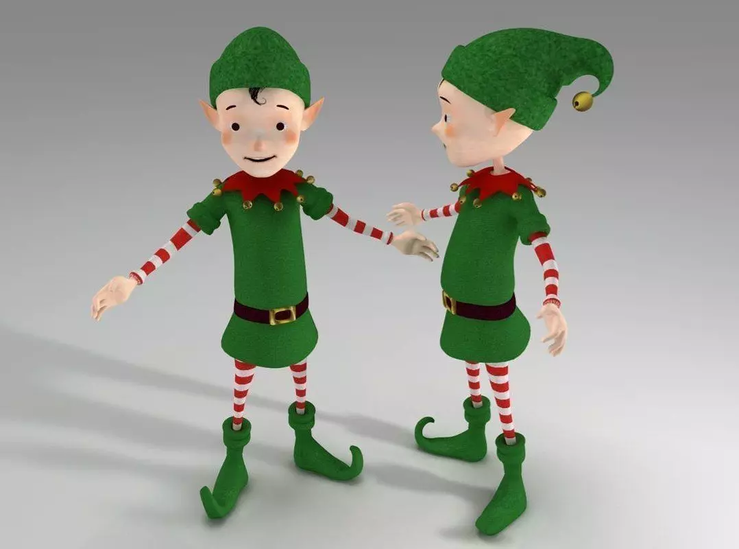 Christmas Elf animated 3D model_0