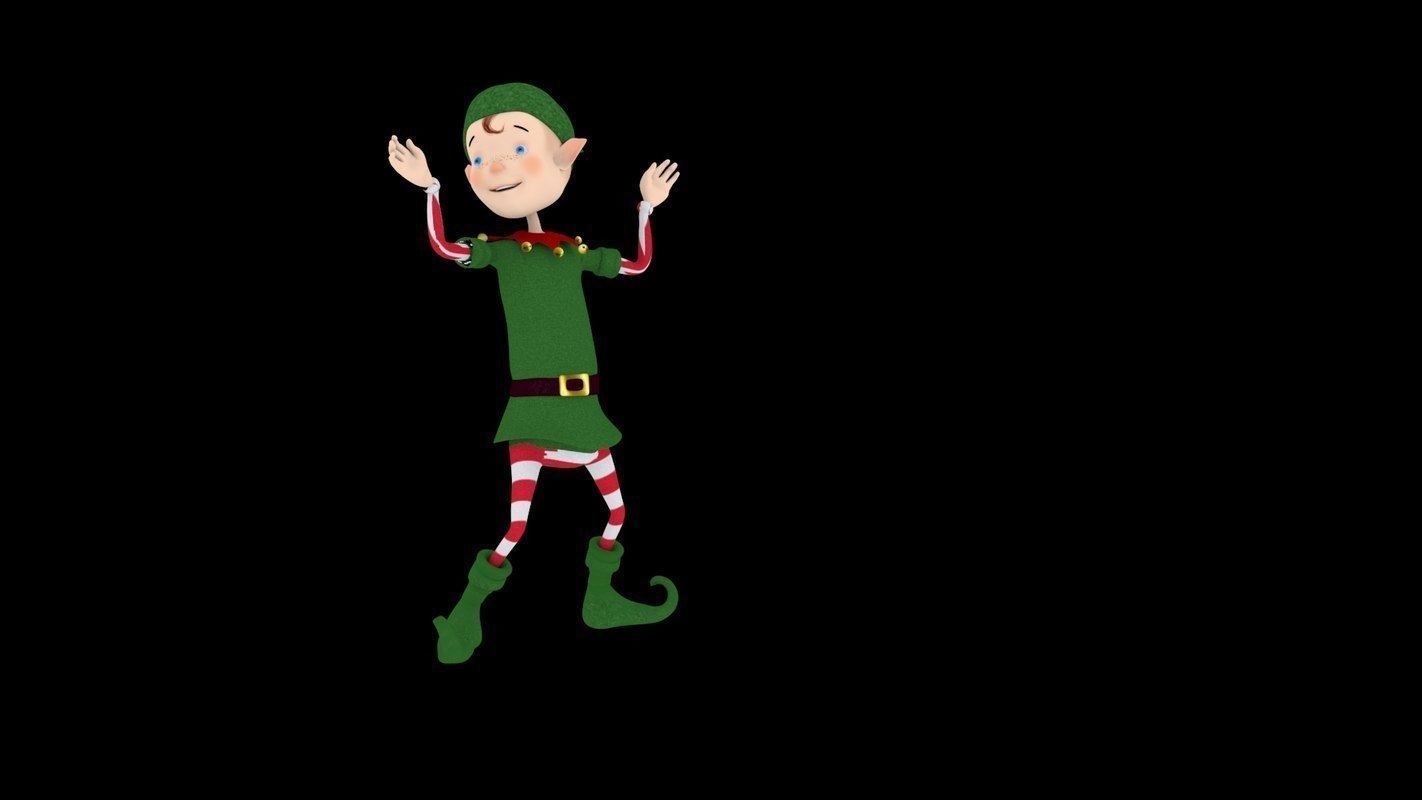 Christmas Elf animated 3D model_3