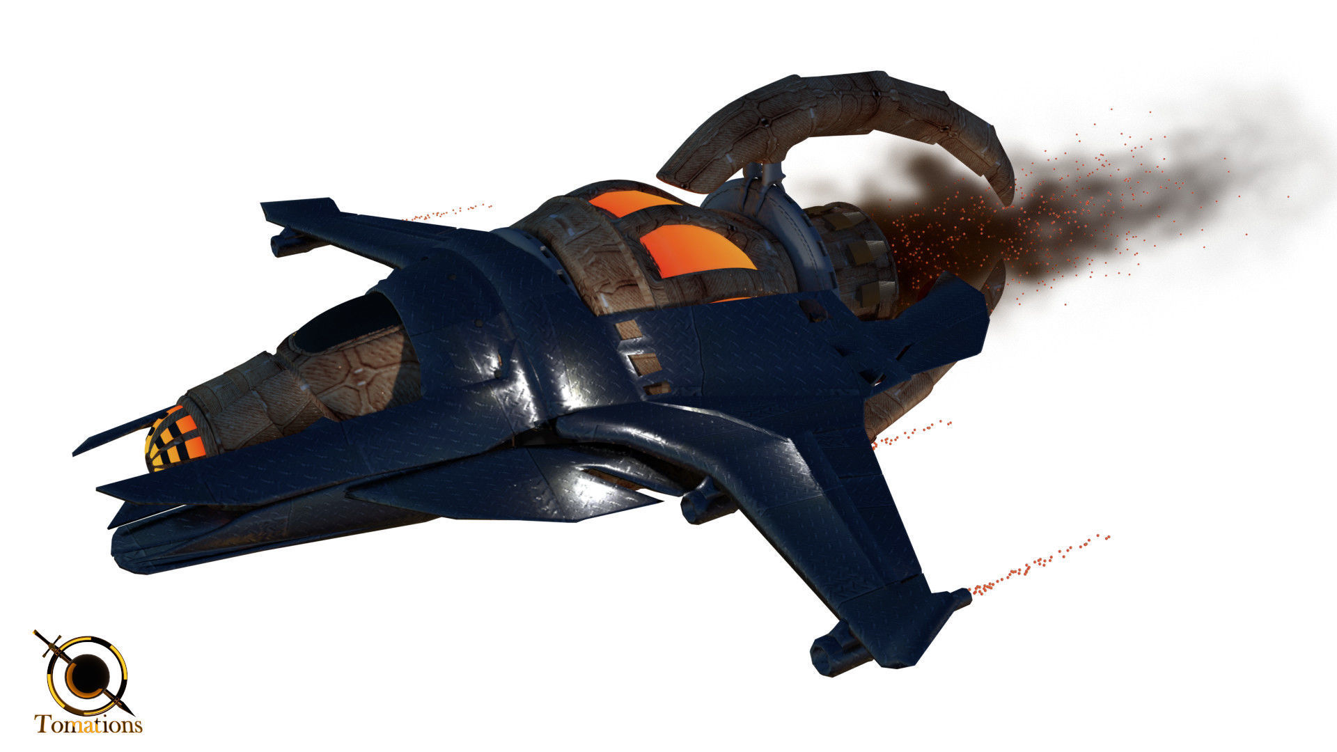 Cruiser class Spaceship Free 3D model_25