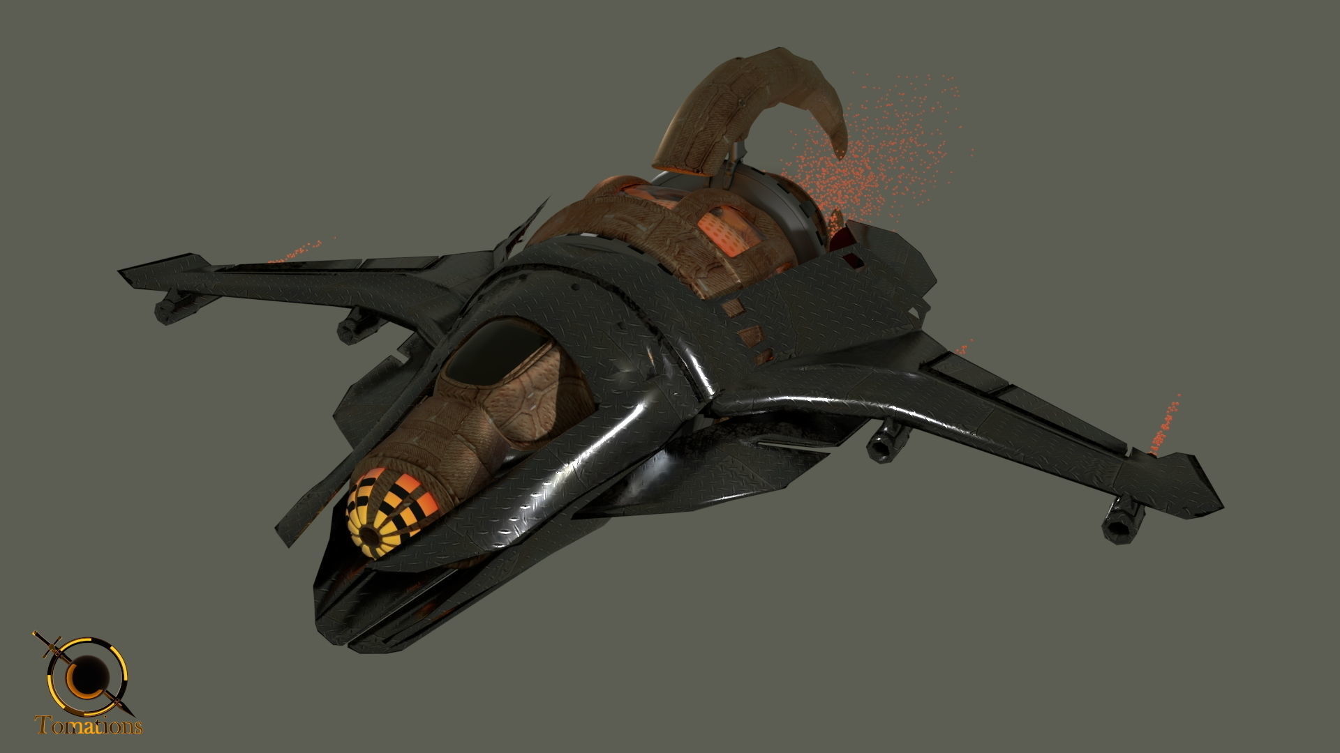 Cruiser class Spaceship Free 3D model_1