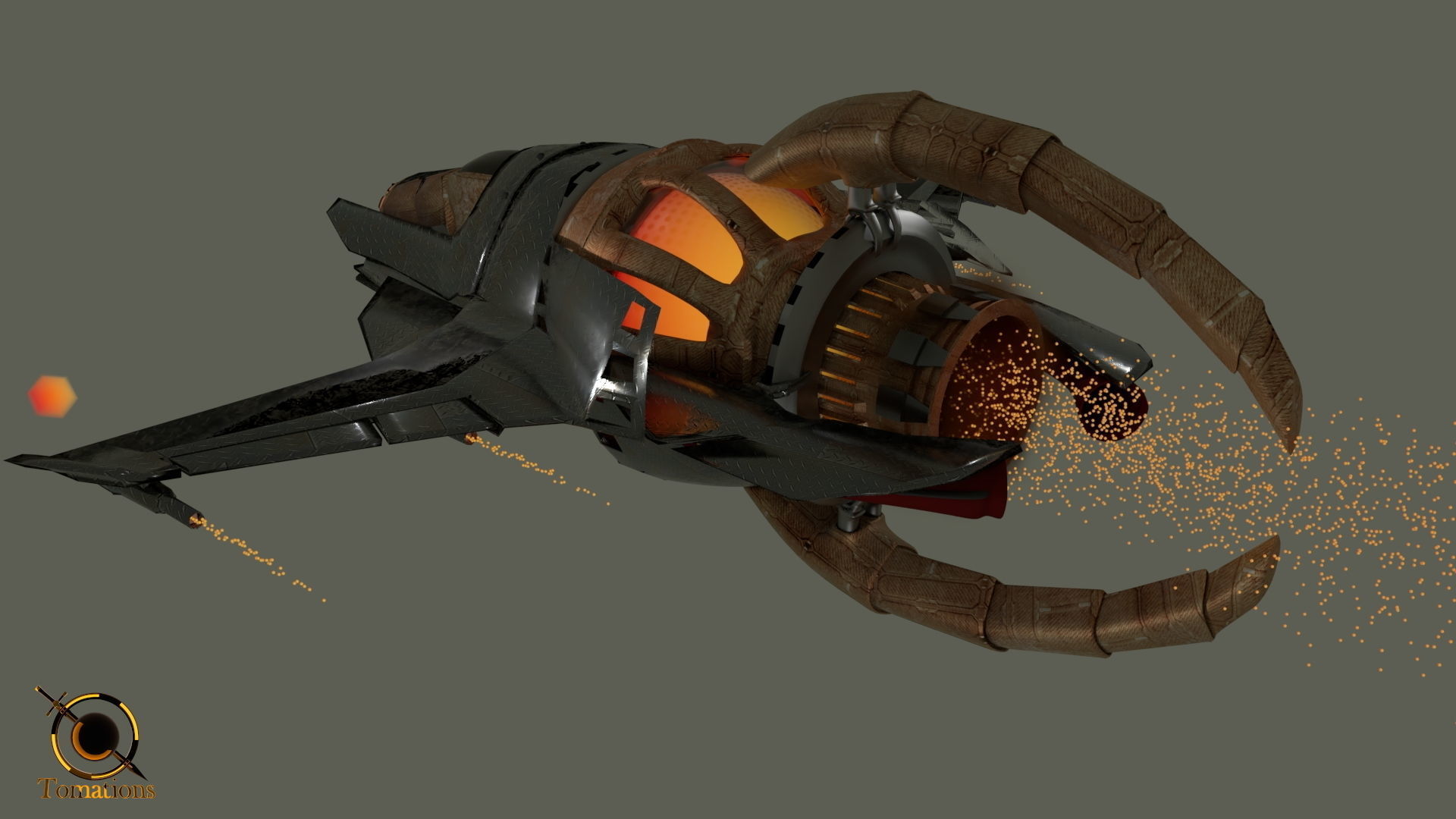 Cruiser class Spaceship Free 3D model_9