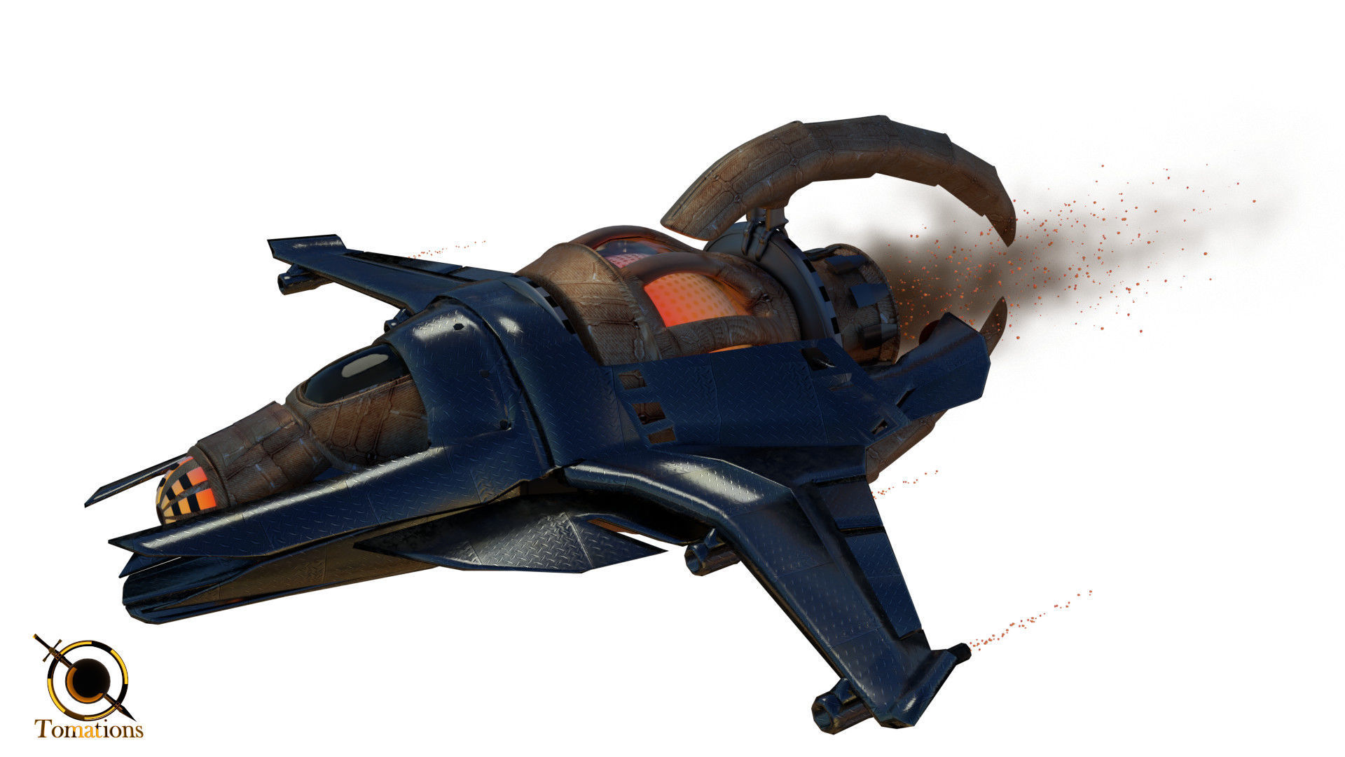 Cruiser class Spaceship Free 3D model_26