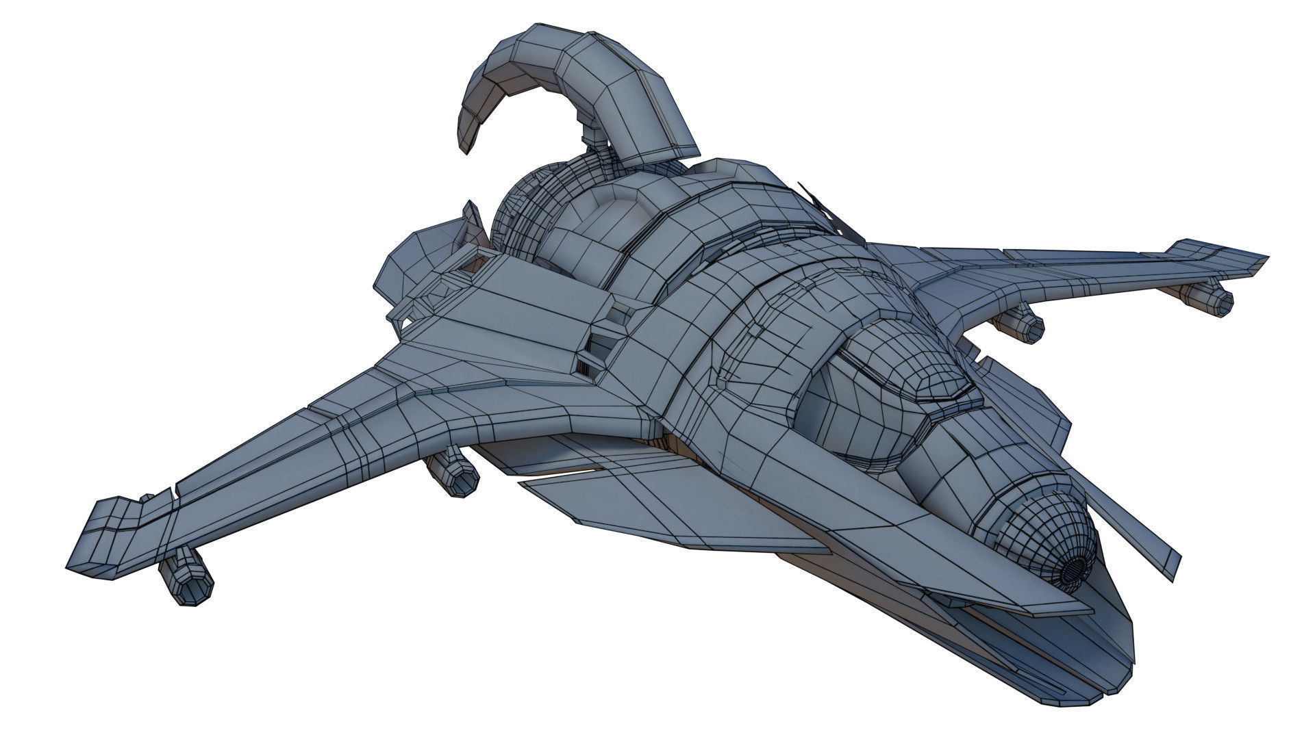 Cruiser class Spaceship Free 3D model_23
