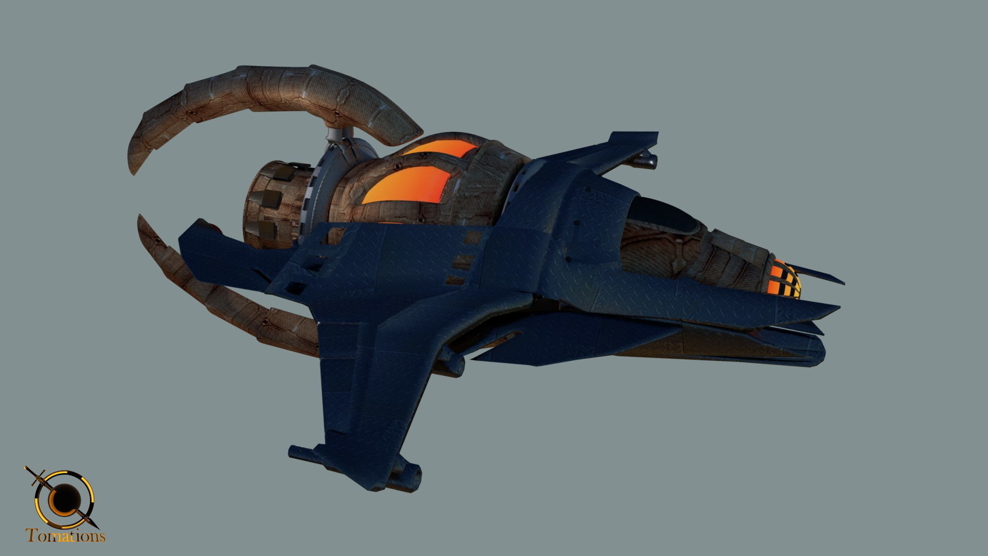 Cruiser class Spaceship Free 3D model_16