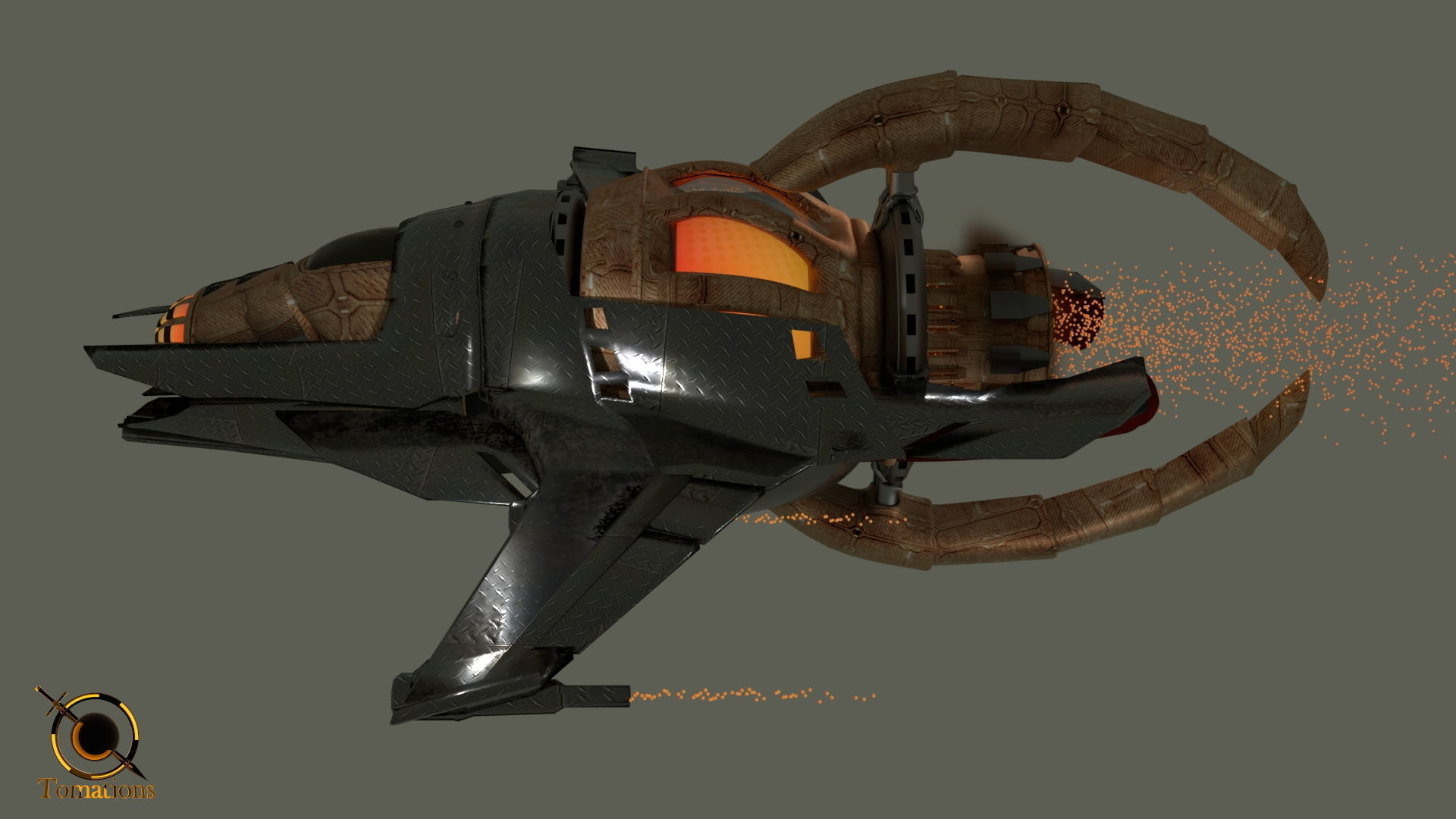 Cruiser class Spaceship Free 3D model_11