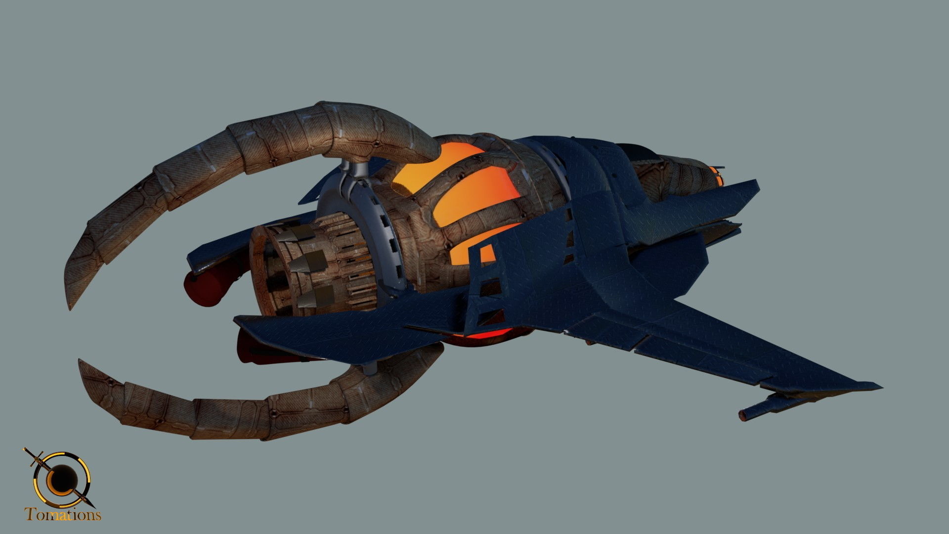 Cruiser class Spaceship Free 3D model_17