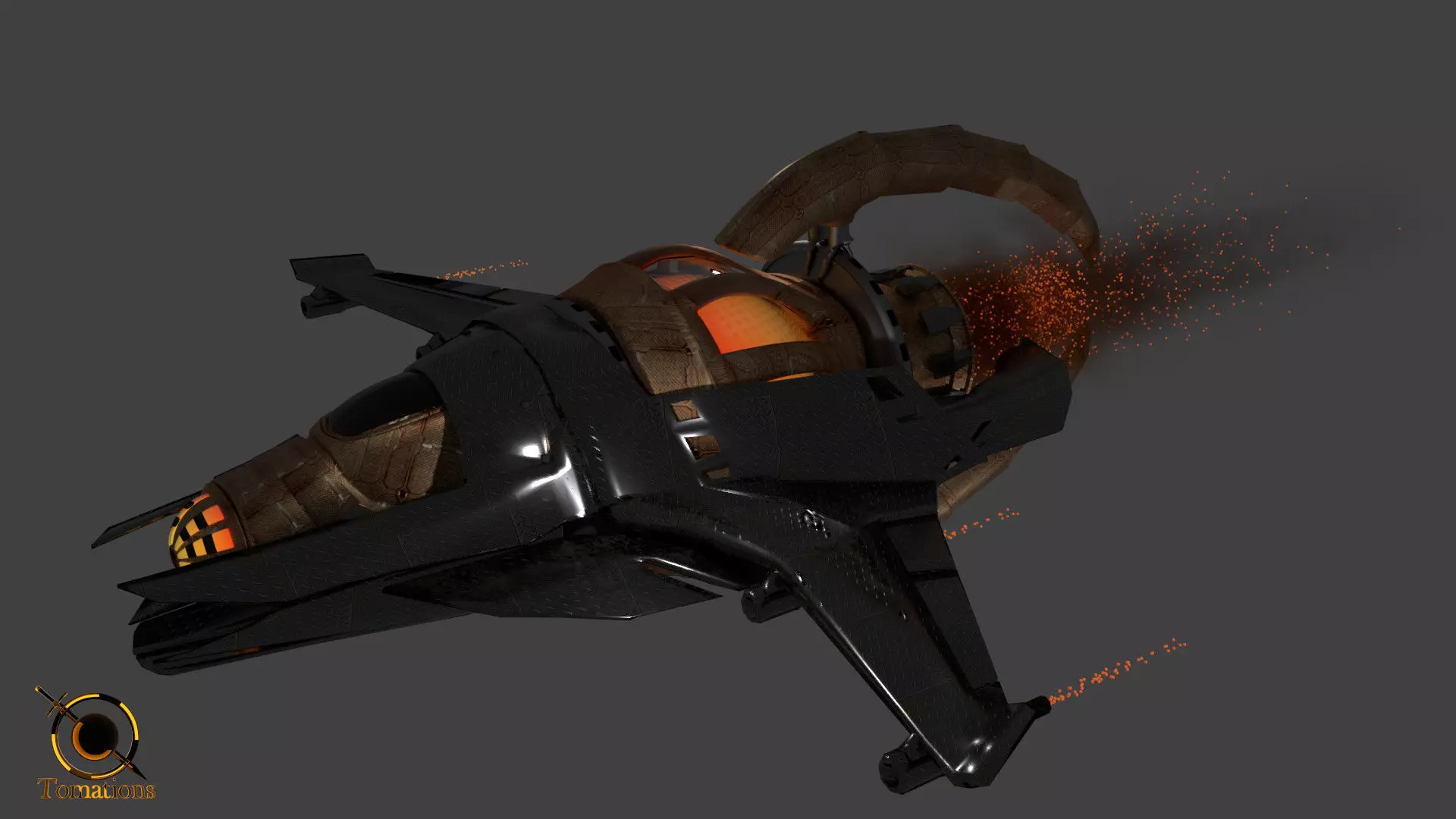 Cruiser class Spaceship Free 3D model_0