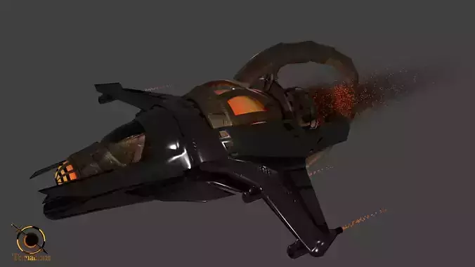 Cruiser class Spaceship Free 3D model