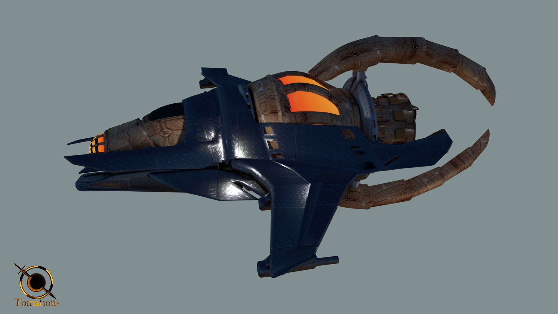 Cruiser class Spaceship Free 3D model_21