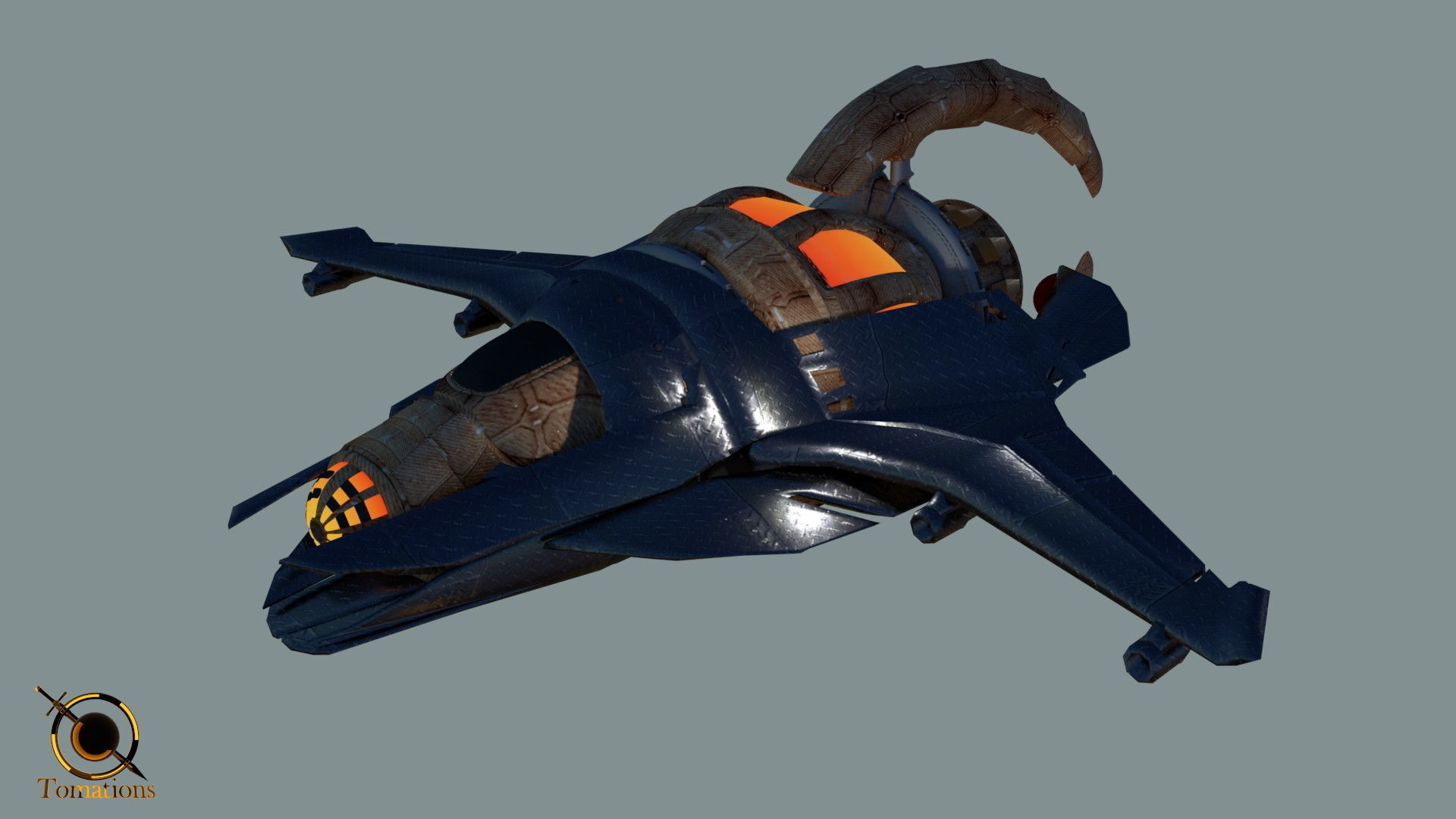 Cruiser class Spaceship Free 3D model_13