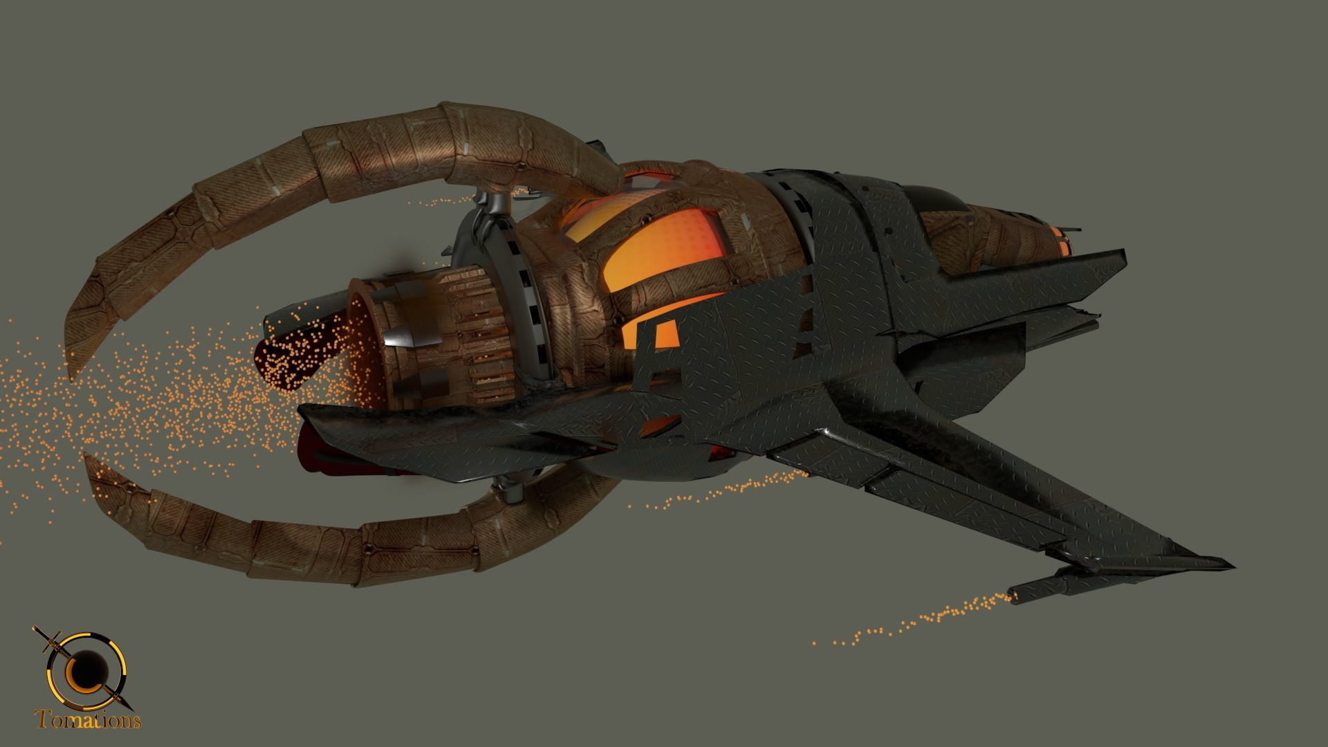 Cruiser class Spaceship Free 3D model_6