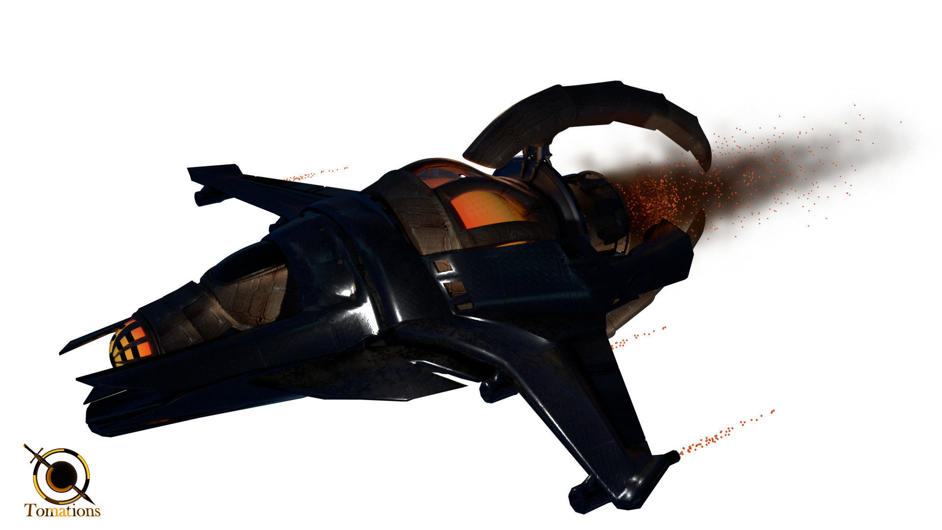 Cruiser class Spaceship Free 3D model_27